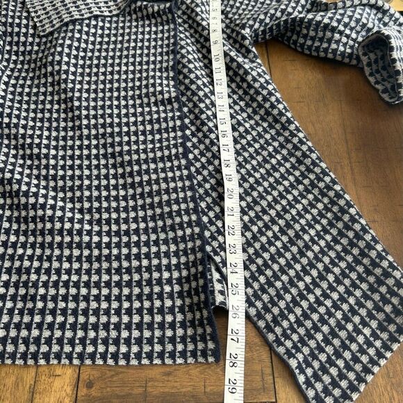 A. IDA Italy Waterfall Sweater Cape Size Small Navy Grey Wool Blend - Picture 5 of 10